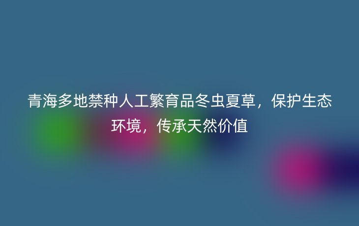 青海多地禁种人工繁育品冬虫夏草,保护生态环境,传承天然价值_现代网新闻频道