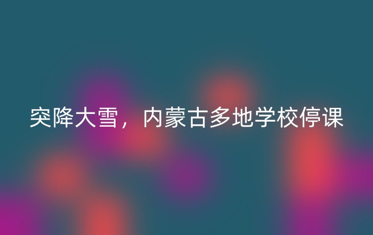 突降大雪,内蒙古多地学校停课_现代网新闻频道