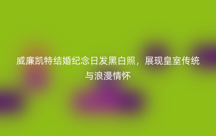 威廉凯特结婚纪念日发黑白照，展现皇室传统与浪漫情怀_现代网新闻频道