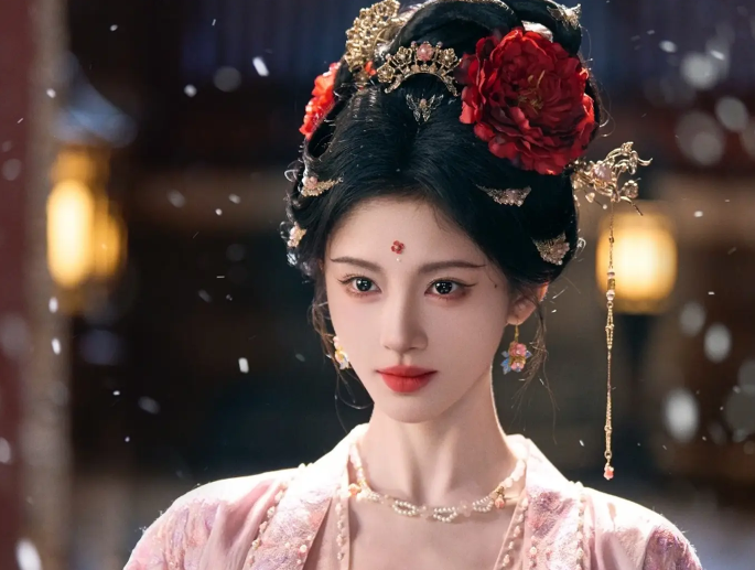 鞠婧祎穿粉色长衣秀完美锁骨,盘头簪花惊艳_现代网新闻频道