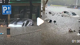 武汉大学校门遭洪水侵袭,一米深积水考验校园应急能力_现代网新闻频道